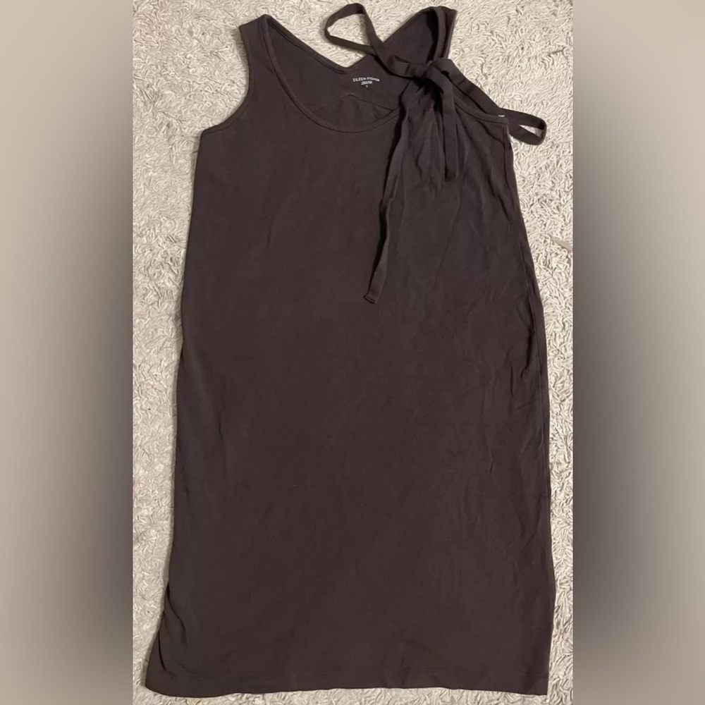EILEEN FISHER  brown sleeveless knee length dress small s